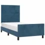 Dark blue velvet bed frame with headboard 90x190 cm by , Beds and slatted bases - Ref: Foro24-3125792, Price: 140,51 €, Disco...