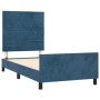 Dark blue velvet bed frame with headboard 90x190 cm by , Beds and slatted bases - Ref: Foro24-3125792, Price: 138,01 €, Disco...