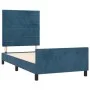 Dark blue velvet bed frame with headboard 90x190 cm by , Beds and slatted bases - Ref: Foro24-3125792, Price: 140,51 €, Disco...