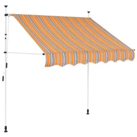 Manual retractable awning 200 cm yellow and blue stripes by vidaXL, Awnings - Ref: Foro24-43226, Price: 72,70 €, Discount: %