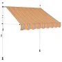 Manual retractable awning 200 cm yellow and blue stripes by vidaXL, Awnings - Ref: Foro24-43226, Price: 74,56 €, Discount: %