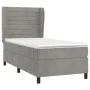 Box spring bed with light gray velvet mattress 90x190 cm by , Beds and slatted bases - Ref: Foro24-3129243, Price: 307,79 €, ...