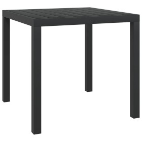 Black aluminum and WPC garden table 80x80x74 cm by vidaXL, Garden tables - Ref: Foro24-42790, Price: 143,64 €, Discount: %