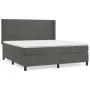 Box spring bed with dark gray velvet mattress 180x200 cm by , Beds and slatted bases - Ref: Foro24-3132754, Price: 549,13 €, ...