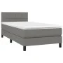 Box spring bed mattress and LED lights dark gray fabric 90x200 cm by , Beds and slatted bases - Ref: Foro24-3133126, Price: 2...