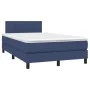 Box spring bed with mattress and LED blue fabric 120x200 cm by , Beds and slatted bases - Ref: Foro24-3133147, Price: 397,21 ...
