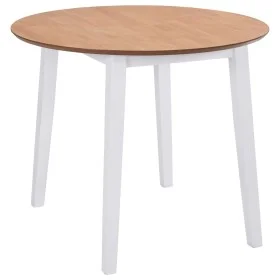 Round white MDF drop-leaf table by vidaXL, Kitchen and dining tables - Ref: Foro24-245370, Price: 148,01 €, Discount: %