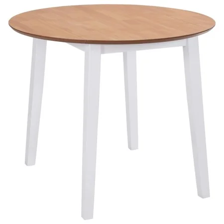 Round white MDF drop-leaf table by vidaXL, Kitchen and dining tables - Ref: Foro24-245370, Price: 148,01 €, Discount: %