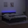 Box spring bed mattress and LED lights black fabric 180x200 cm by , Beds and slatted bases - Ref: Foro24-3133255, Price: 548,...