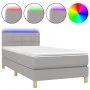 Box spring bed with fabric mattress and light gray LED 80x200 cm by , Beds and slatted bases - Ref: Foro24-3133669, Price: 27...