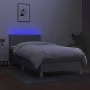 Box spring bed with fabric mattress and light gray LED 80x200 cm by , Beds and slatted bases - Ref: Foro24-3133669, Price: 27...