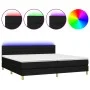Box spring bed with LED mattress black fabric 200x200 cm by , Beds and slatted bases - Ref: Foro24-3133823, Price: 573,62 €, ...