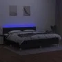 Box spring bed with LED mattress black fabric 200x200 cm by , Beds and slatted bases - Ref: Foro24-3133823, Price: 573,62 €, ...