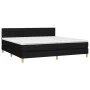 Box spring bed with LED mattress black fabric 200x200 cm by , Beds and slatted bases - Ref: Foro24-3133823, Price: 573,62 €, ...