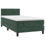Box spring bed with mattress and LED dark green velvet 90x190 cm by , Beds and slatted bases - Ref: Foro24-3134438, Price: 28...