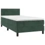 Box spring bed with mattress and LED dark green velvet 90x200 cm by , Beds and slatted bases - Ref: Foro24-3134444, Price: 31...