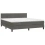 Box spring bed with mattress and LED dark gray velvet 180x200 cm by , Beds and slatted bases - Ref: Foro24-3134478, Price: 48...