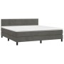 Cama box spring colchón y LED terciopelo gris oscuro 180x200 cm de , Camas y somieres - Ref: Foro24-3134478, Precio: 509,05 €...