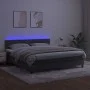 Box spring bed with mattress and LED dark gray velvet 180x200 cm by , Beds and slatted bases - Ref: Foro24-3134478, Price: 48...