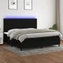 Cama box spring colchón y luces LED tela negro 200x200 cm de , Camas y somieres - Ref: Foro24-3134983, Precio: 630,26 €, Desc...