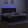 Boxspringbettmatratze und LED-Leuchten aus schwarzem Stoff 200x200 cm von , Betten und Lattenroste - Ref: Foro24-3134983, Pre...
