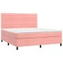 Box spring bed with mattress and LED pink velvet 180x200 cm by , Beds and slatted bases - Ref: Foro24-3136202, Price: 572,26 ...