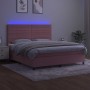 Boxspringbett mit Matratze und LED-Rosa-Samt 180x200 cm von , Betten und Lattenroste - Ref: Foro24-3136202, Preis: 555,54 €, ...