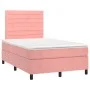Box spring bed with mattress and LED pink velvet 120x200 cm by , Beds and slatted bases - Ref: Foro24-3136178, Price: 400,79 ...