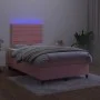 Box spring bed with mattress and LED pink velvet 120x200 cm by , Beds and slatted bases - Ref: Foro24-3136178, Price: 400,79 ...