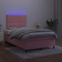 Cama box spring colchón y LED terciopelo rosa 120x200 cm de , Camas y somieres - Ref: Foro24-3136178, Precio: 422,27 €, Descu...