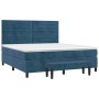 Box spring bed with dark blue velvet mattress 180x200 cm by , Beds and slatted bases - Ref: Foro24-3137921, Price: 651,19 €, ...