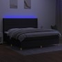 Box spring bed mattress and LED lights black fabric 200x200 cm by , Beds and slatted bases - Ref: Foro24-3138983, Price: 679,...