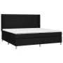 Box spring bed mattress and LED lights black fabric 200x200 cm by , Beds and slatted bases - Ref: Foro24-3138983, Price: 655,...
