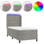Boxspringbett mit Matratze und hellgrauem LED-Samt 90x200 cm von , Betten und Lattenroste - Ref: Foro24-3139601, Preis: 332,6...