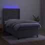 Boxspringbett mit Matratze und hellgrauem LED-Samt 90x200 cm von , Betten und Lattenroste - Ref: Foro24-3139601, Preis: 332,6...