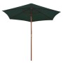 Regenschirm mit Holzstange 270x270 cm grün von vidaXL, Sonnenschirme - Ref: Foro24-42961, Preis: 71,20 €, Rabatt: %