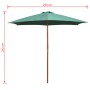 Regenschirm mit Holzstange 270x270 cm grün von vidaXL, Sonnenschirme - Ref: Foro24-42961, Preis: 71,20 €, Rabatt: %