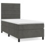 Box spring bed with dark gray velvet mattress 90x190 cm by , Beds and slatted bases - Ref: Foro24-3143056, Price: 309,38 €, D...