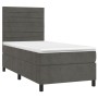 Box spring bed with dark gray velvet mattress 90x190 cm by , Beds and slatted bases - Ref: Foro24-3143056, Price: 309,38 €, D...
