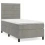 Box spring bed with light gray velvet mattress 90x190 cm by , Beds and slatted bases - Ref: Foro24-3143061, Price: 289,86 €, ...