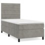 Cama box spring con colchón terciopelo gris claro 90x190 cm de , Camas y somieres - Ref: Foro24-3143061, Precio: 310,69 €, De...