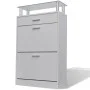 Shoe cabinet with drawer and white glass top shelf by , Shoe racks and shoe organizers - Ref: Foro24-241244, Price: 109,21 €,...