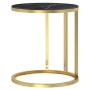 Beistelltisch aus schwarzem und goldenem Marmor aus gehärtetem Glas, 45 cm von , Seitentische - Ref: Foro24-331663, Preis: 46...
