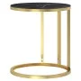 Black and gold marble tempered glass side table 45 cm by , Side tables - Ref: Foro24-331663, Price: 60,03 €, Discount: %