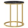 Beistelltisch aus schwarzem und goldenem Marmor aus gehärtetem Glas, 45 cm von , Seitentische - Ref: Foro24-331663, Preis: 46...
