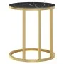 Black and gold marble tempered glass side table 45 cm by , Side tables - Ref: Foro24-331663, Price: 60,03 €, Discount: %
