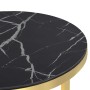 Beistelltisch aus schwarzem und goldenem Marmor aus gehärtetem Glas, 45 cm von , Seitentische - Ref: Foro24-331663, Preis: 46...
