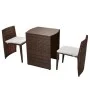 Garden bistro table and chairs 3 pcs and brown poly rattan cushions by vidaXL, Garden sets - Ref: Foro24-42881, Price: 175,10...