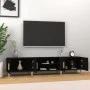 Black plywood TV cabinet 180x31.5x40 cm by , TV Furniture - Ref: Foro24-816257, Price: 106,41 €, Discount: %