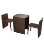 Garden bistro table and chairs 3 pcs and brown poly rattan cushions by vidaXL, Garden sets - Ref: Foro24-42881, Price: 175,10...